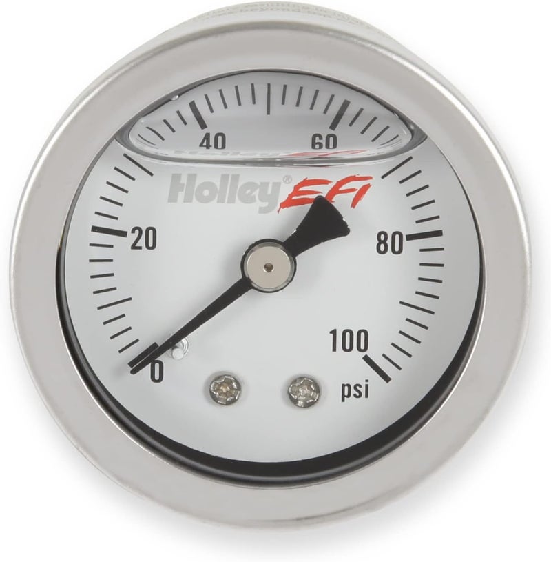 HOLLEY 26-507 Fuel Pressure Gauge - 0-100psi - 1.5 inch - Glycerin Filled - Image 1